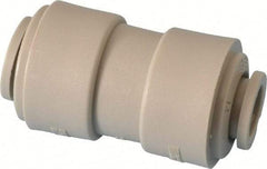 Parker - 1/2 x 3/8" Outside Diam, Acetal Push-to-Connect Tube Union - 250 Max psi, Tan - Exact Tool & Supply