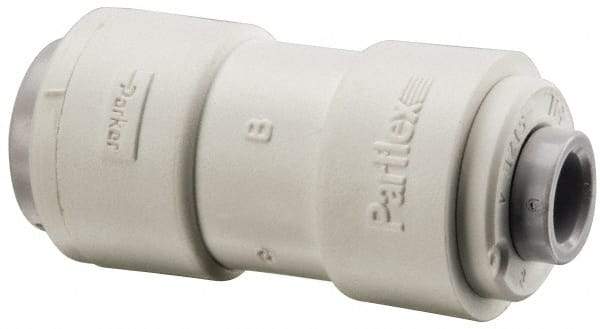 Parker - 3/8 x 1/4" Outside Diam, Polypropylene Push-to-Connect Tube Union - 150 Max psi, Tan - Exact Tool & Supply