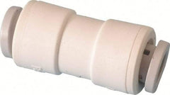 Parker - 3/8" Outside Diam, Polypropylene Push-to-Connect Tube Union - 150 Max psi, Tan - Exact Tool & Supply