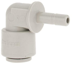 Parker - 3/8" Outside Diam, Acetal Push-to-Connect Tube Plug-In Elbow - 300 Max psi, 1/4" Stem Diam, Tan - Exact Tool & Supply