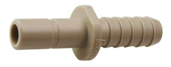Parker - 3/8" Outside Diam, Polypropylene Push-to-Connect Tube Tube-to-Barb Connector - 150 Max psi, 3/8" Stem Diam, Tan - Exact Tool & Supply