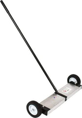 Mag-Mate - 24" Long Push Magnetic Sweeper with Wheels - 5" Wide x 5" High x 48" Long, 6" Wheel Diam, 2" Clearance - Exact Tool & Supply