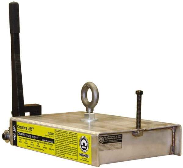 Mag-Mate - 3,000 Lb Load Capacity, Magnetic Lifter - 7" High x 10-1/2" Wide, For Use with Flats - Exact Tool & Supply