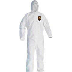 KleenGuard - Size 3XL SMS General Purpose Coveralls - White, Zipper Closure, Elastic Cuffs, Elastic Ankles, Serged Seams - Exact Tool & Supply