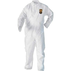KleenGuard - Size 3XL SMS General Purpose Coveralls - White, Zipper Closure, Open Cuffs, Open Ankles, Serged Seams - Exact Tool & Supply