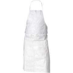 KleenGuard - 28" Wide x 40" Long Bib Apron - SMMMS, White, Resists Dry Particles - Exact Tool & Supply