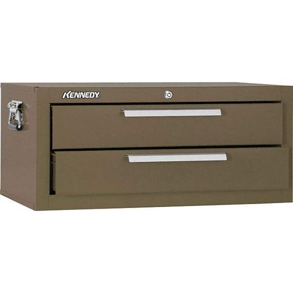 Kennedy - 2 Drawer Brown Drawer Chest Base - 26-5/8" Wide x 11-3/4" High x 12-1/2" Deep, Use with Models 263, 266, 360 Chests & 27", 29", 34" Roller Cabs - Exact Tool & Supply