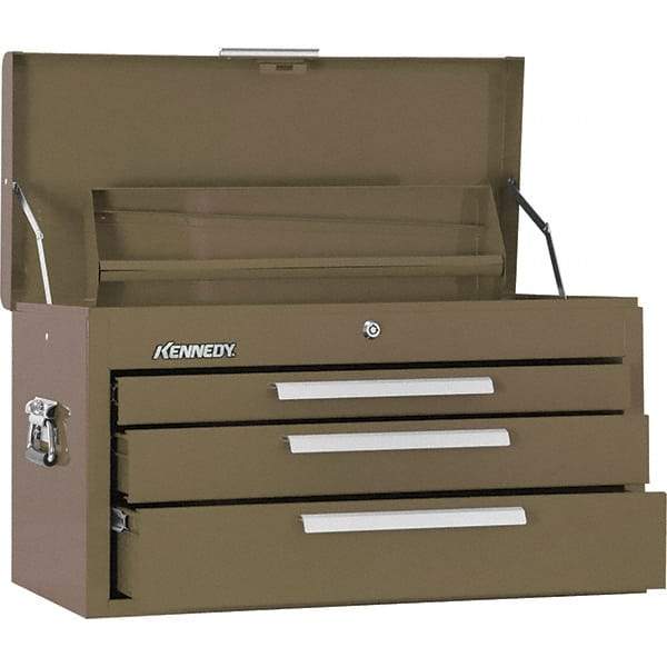 Kennedy - 3 Drawer Tool Chest - 26-1/8" Wide x 12-1/8" Deep x 14-3/4" High, Steel, Brown - Exact Tool & Supply