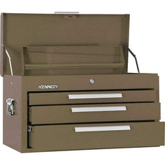 Kennedy - 3 Drawer Tool Chest - 26-1/8" Wide x 12-1/8" Deep x 14-3/4" High, Steel, Brown - Exact Tool & Supply