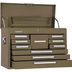 Kennedy - 10 Drawer Tool Chest - 26-1/8" Wide x 12-1/8" Deep x 18-7/8" High, Steel, Brown - Exact Tool & Supply