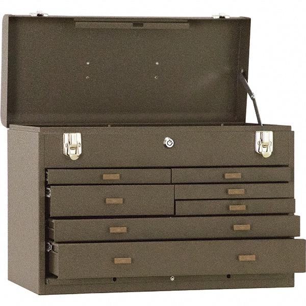 Kennedy - 7 Drawer Tool Chest - 20-1/8" Wide x 8-1/2" Deep x 13-5/8" High, Steel, Brown - Exact Tool & Supply