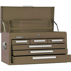 Kennedy - 6 Drawer Tool Chest - 26-1/8" Wide x 12-1/8" Deep x 14-3/4" High, Steel, Brown - Exact Tool & Supply