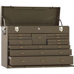 Kennedy - 11 Drawer Tool Chest - 26-3/4" Wide x 8-1/2" Deep x 18" High, Brown - Exact Tool & Supply