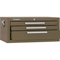 Kennedy - 3 Drawer Brown Drawer Chest Base - 26-5/8" Wide x 11-3/4" High x 12-1/2" Deep, Use with Models 263, 266, 360 Chests & 27", 29", 34" Roller Cabs - Exact Tool & Supply