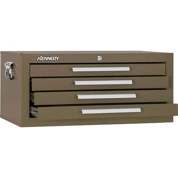 Kennedy - 4 Drawer Brown Drawer Chest Base - 26-3/4" Wide x 11-3/4" High x 12-1/2" Deep, Use with Models 263, 266, 360 Chests & 27", 29", 34" Roller Cabs - Exact Tool & Supply