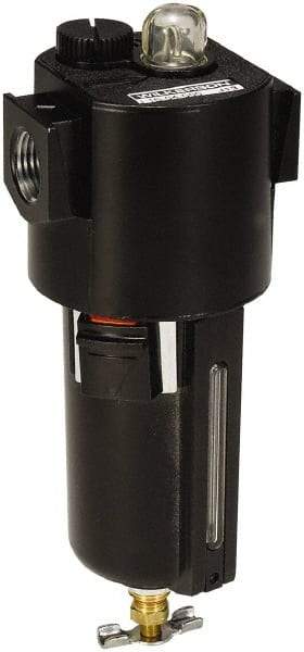 Wilkerson - 1/2 NPT Port, 200 Max psi, Compact Lubricator - Zinc Bowl with Sight Glass, Zinc Body, 64 CFM, 150°F Max, 2.62" Wide x 7.8" High - Exact Tool & Supply