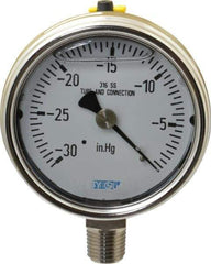 Wika - 2-1/2" Dial, 1/4 Thread, 30-0 Scale Range, Pressure Gauge - Lower Connection Mount, Accurate to 2-1-2% of Scale - Exact Tool & Supply