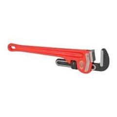 Ridgid - 18" Cast Iron Straight Pipe Wrench - 2-1/2" Pipe Capacity - Exact Tool & Supply