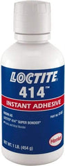 Loctite - 1 Lb Bottle Clear Instant Adhesive - Series 414, 24 hr Full Cure Time - Exact Tool & Supply