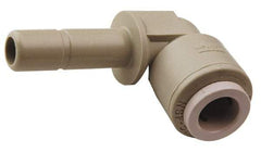 Parker - 3/8" Outside Diam, Kynar Push-to-Connect Plug In Elbow - 300 Max psi, Tan - Exact Tool & Supply