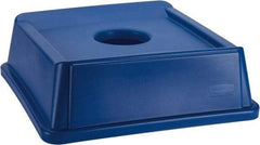 Rubbermaid - Square Lid for Use with 35 Gal Square Recycle Containers - Blue, Polyethylene, For 3569 - Exact Tool & Supply