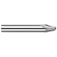Harvey Tool - 10° per Side 0.03" Small End Diam 0.283" LOC 2-Flute Solid Carbide Tapered Ball End Mill - Exact Tool & Supply