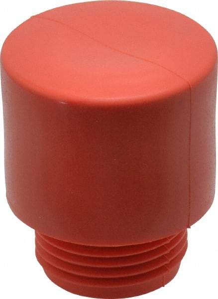 Made in USA - 1-1/2" Face Diam, Grade Medium, Red Hammer Tip/Face - Vinyl - Exact Tool & Supply