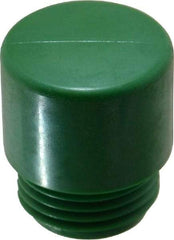 Made in USA - 7/8" Face Diam, Grade Hard, Green Hammer Tip/Face - Vinyl - Exact Tool & Supply
