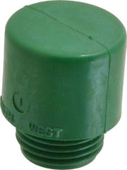 Made in USA - 1" Face Diam, Grade Hard, Green Hammer Tip/Face - Vinyl - Exact Tool & Supply