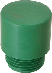 Made in USA - 1-1/4" Face Diam, Grade Hard, Green Hammer Tip/Face - Vinyl - Exact Tool & Supply
