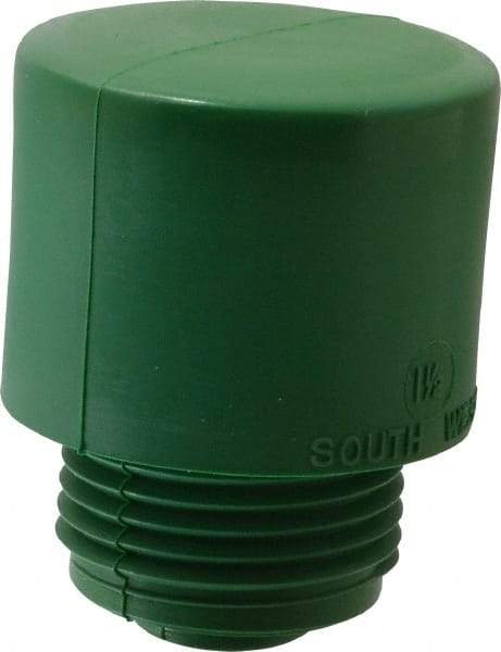 Made in USA - 1-1/2" Face Diam, Grade Hard, Green Hammer Tip/Face - Vinyl - Exact Tool & Supply