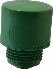 Made in USA - 1-1/2" Face Diam, Grade Hard, Green Hammer Tip/Face - Vinyl - Exact Tool & Supply