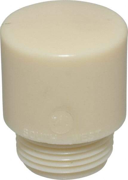 Made in USA - 1-1/4" Face Diam, Grade Tough, White Hammer Tip/Face - Nylon - Exact Tool & Supply