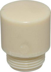 Made in USA - 1-1/4" Face Diam, Grade Tough, White Hammer Tip/Face - Nylon - Exact Tool & Supply
