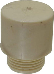 Made in USA - 1-1/2" Face Diam, Grade Tough, White Hammer Tip/Face - Nylon - Exact Tool & Supply