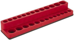 Value Collection - 26 Piece Capacity Magnetic Deep & Shallow Socket Holder - 1/4" Drive, Red - Exact Tool & Supply