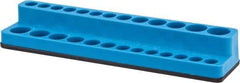 Value Collection - 26 Piece Capacity Magnetic Deep & Shallow Socket Holder - 1/4" Drive, Blue - Exact Tool & Supply