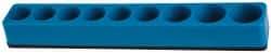 Value Collection - 9 Piece Capacity Magnetic Deep & Shallow Socket Holder - 1/2" Drive, Blue - Exact Tool & Supply