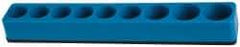 Value Collection - 9 Piece Capacity Magnetic Deep & Shallow Socket Holder - 1/2" Drive, Blue - Exact Tool & Supply