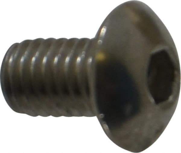 Value Collection - M5x0.80 Metric Coarse Hex Socket Drive, Button Screw - Grade 18-8 & Austenitic A2 Stainless Steel, Uncoated, Fully Threaded, 8mm Length Under Head - Exact Tool & Supply
