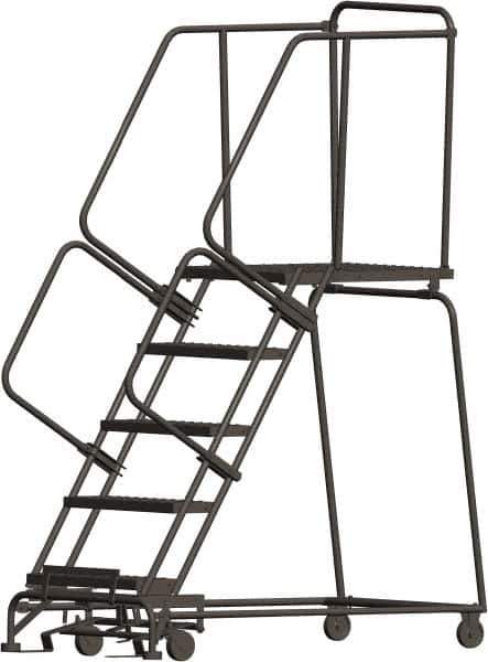 Ballymore - 83" 5 Step Ladder - 450 Lb Capacity, 50" Platform Height, 30" Base Width x 56" Depth, Expanded Metal Tread - Exact Tool & Supply
