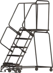 Ballymore - 83" 5 Step Ladder - 450 Lb Capacity, 50" Platform Height, 30" Base Width x 56" Depth, Expanded Metal Tread - Exact Tool & Supply
