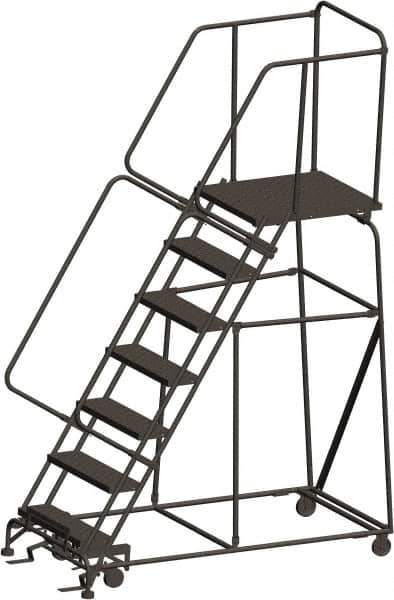 Ballymore - 103" 7 Step Ladder - 450 Lb Capacity, 70" Platform Height, 30" Base Width x 69" Depth, Expanded Metal Tread - Exact Tool & Supply