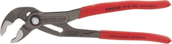 Knipex - 10" OAL, 2" Max Capacity, 25 Position Water Pump Tongue & Groove Pliers - Standard V-Jaws, Standard Head, Nonslip Plastic Handles - Exact Tool & Supply