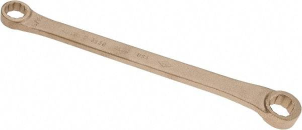 Ampco - 9/16" x 5/8" 12 Point Offset Box Wrench - Double End, 9-1/2" OAL, Aluminum Bronze - Exact Tool & Supply