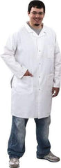 PRO-SAFE - Size XL White Lab Coat - Polyester and Cotton, Snap Front, Open Wrists, (2 Pass Through Pockets and Front Chest and Hip Pocket) - Exact Tool & Supply