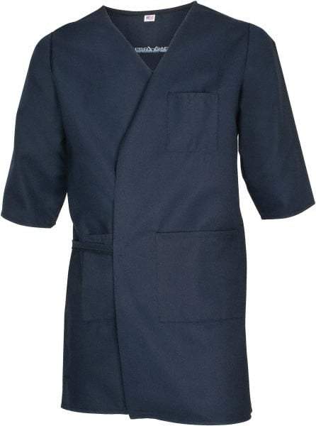 PRO-SAFE - Size XL Navy Blue Smock with 5 Pockets - Polyester and Cotton, Buttonless and Ties In Back - Exact Tool & Supply