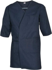 PRO-SAFE - Size XL Navy Blue Smock with 5 Pockets - Polyester and Cotton, Buttonless and Ties In Back - Exact Tool & Supply