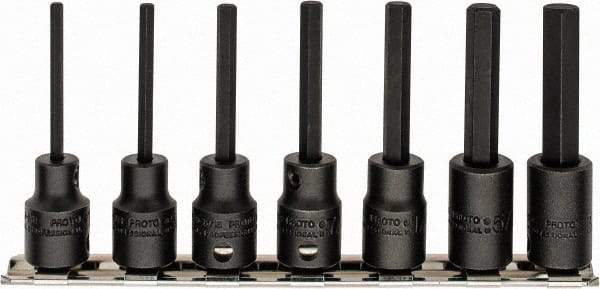 Proto - 7 Piece 3/8" Drive Inch Impact Hex Bit Socket Set - 1/8 to 3/8" Hex - Exact Tool & Supply