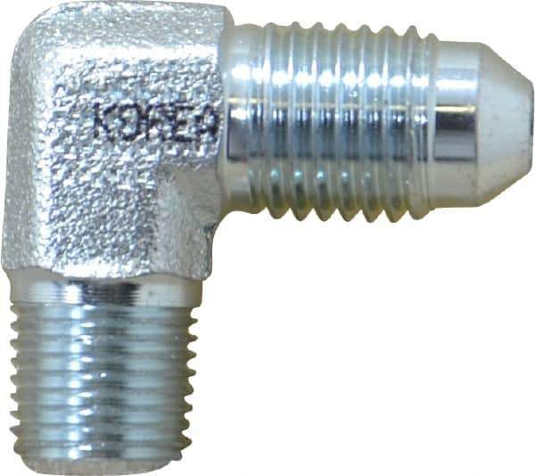 Eaton - 1/4" Tube OD, 37° Steel Flared Tube Male Elbow - 1/8 NPT, Flare x MNPT Ends - Exact Tool & Supply